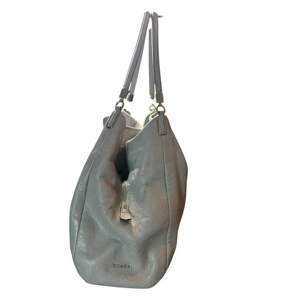 Coach Pebbled Leather Gray Hobo Shoulder Bag c.2010 - Picture 4 of 9